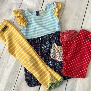 Matilda Jane Heart Tunic with yellow capri and heart leggings